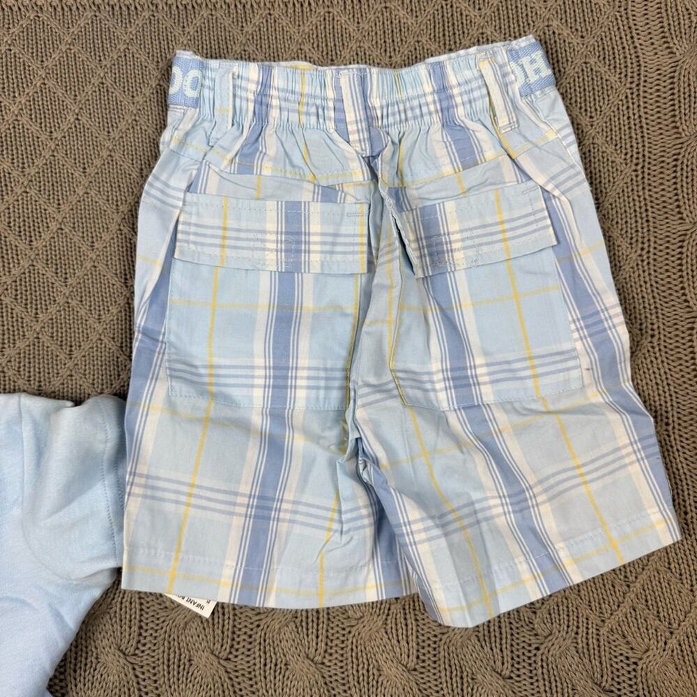 Disney Pooh Blue Polo One Piece and Plaid Shorts Set ~ 18M - Picture 6 of 14